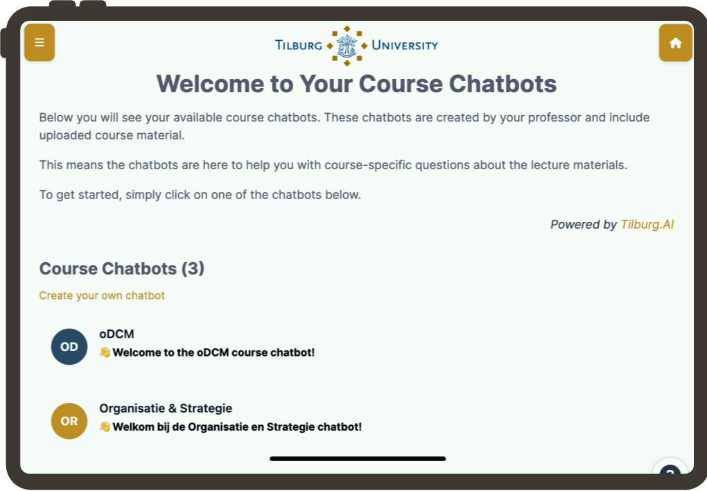 Course Chatbot Mockup